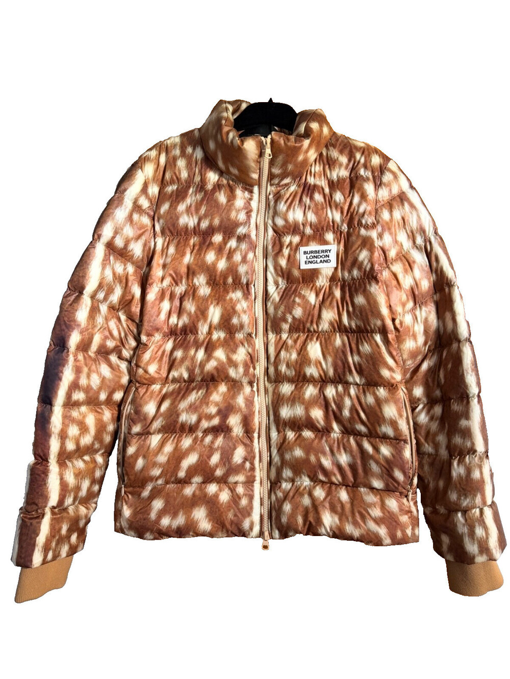 Burberry Deer Print Down Puff Jacket Size S New w/Defects